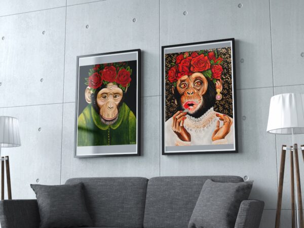 Lady Monkey II with Lady Monkey by Diana Vanstone Art